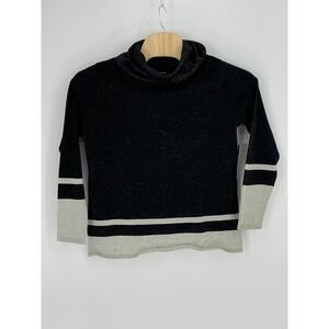 NWT George Women Black Soot Metallic Cowl Neck Colorblock Sweater XL 16-18